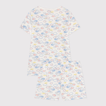 儿童白色棉睡衣套装