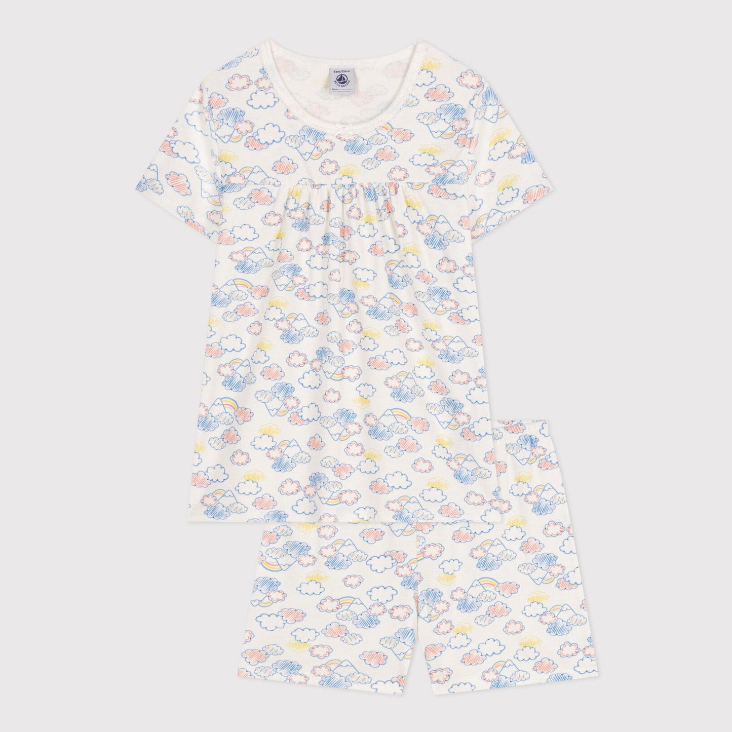 儿童白色棉睡衣套装