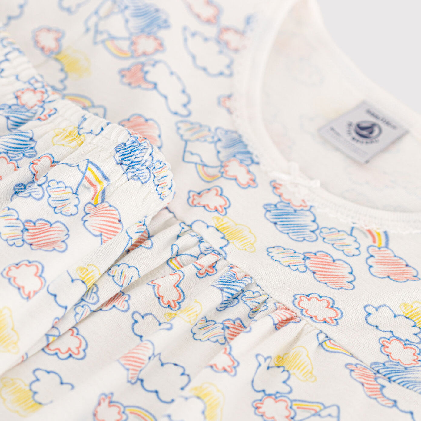 儿童白色棉睡衣套装