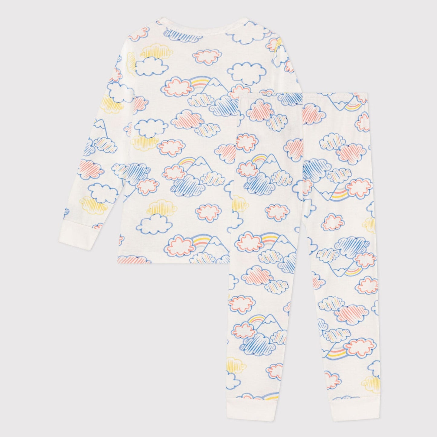 儿童白色棉睡衣套装