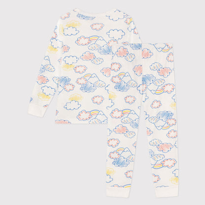 儿童白色棉睡衣套装