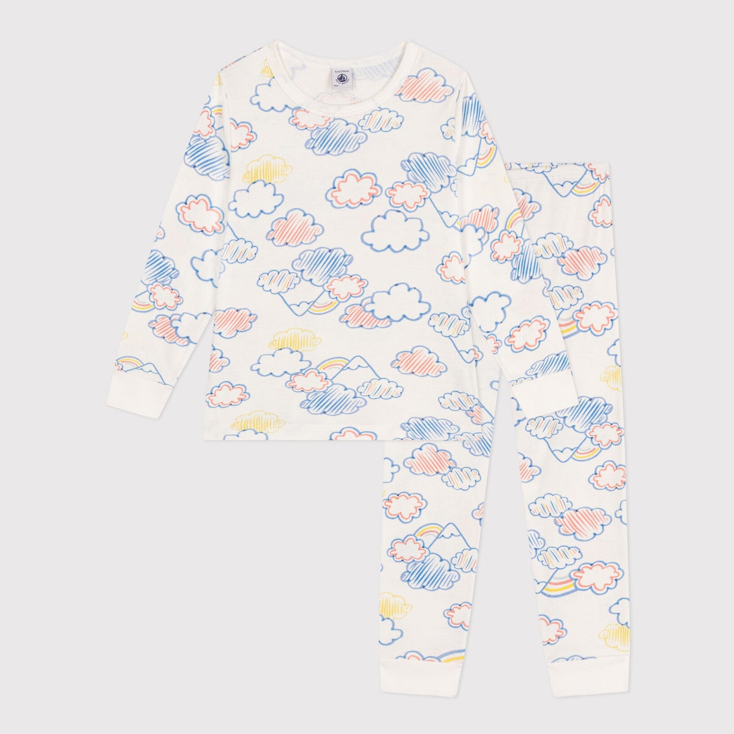 儿童白色棉睡衣套装