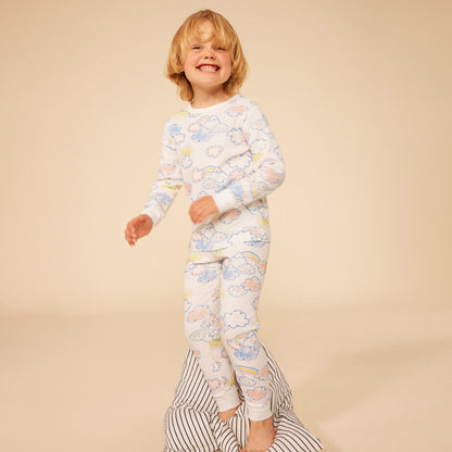 儿童白色棉睡衣套装