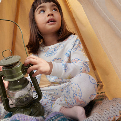 儿童白色棉睡衣套装