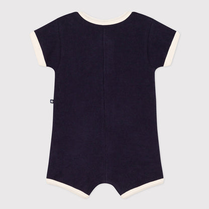 婴儿藏青色棉连体衣