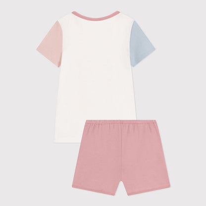 女童白色棉睡衣套装