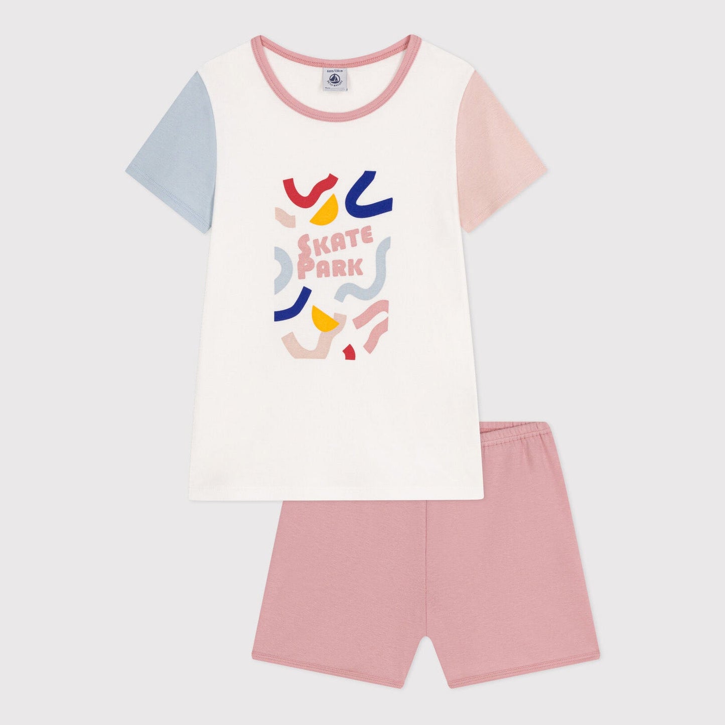 女童白色棉睡衣套装