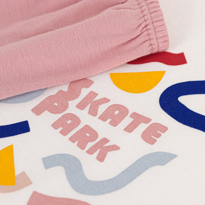 女童白色棉睡衣套装