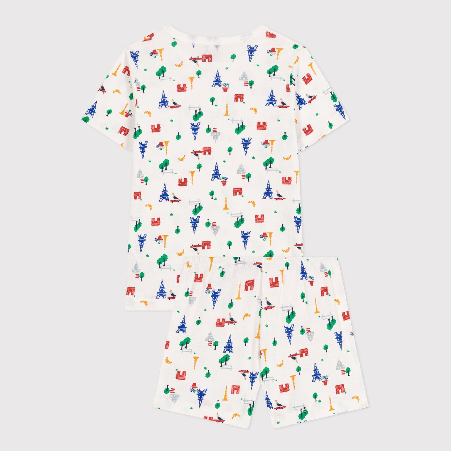 儿童白色印花棉睡衣套装