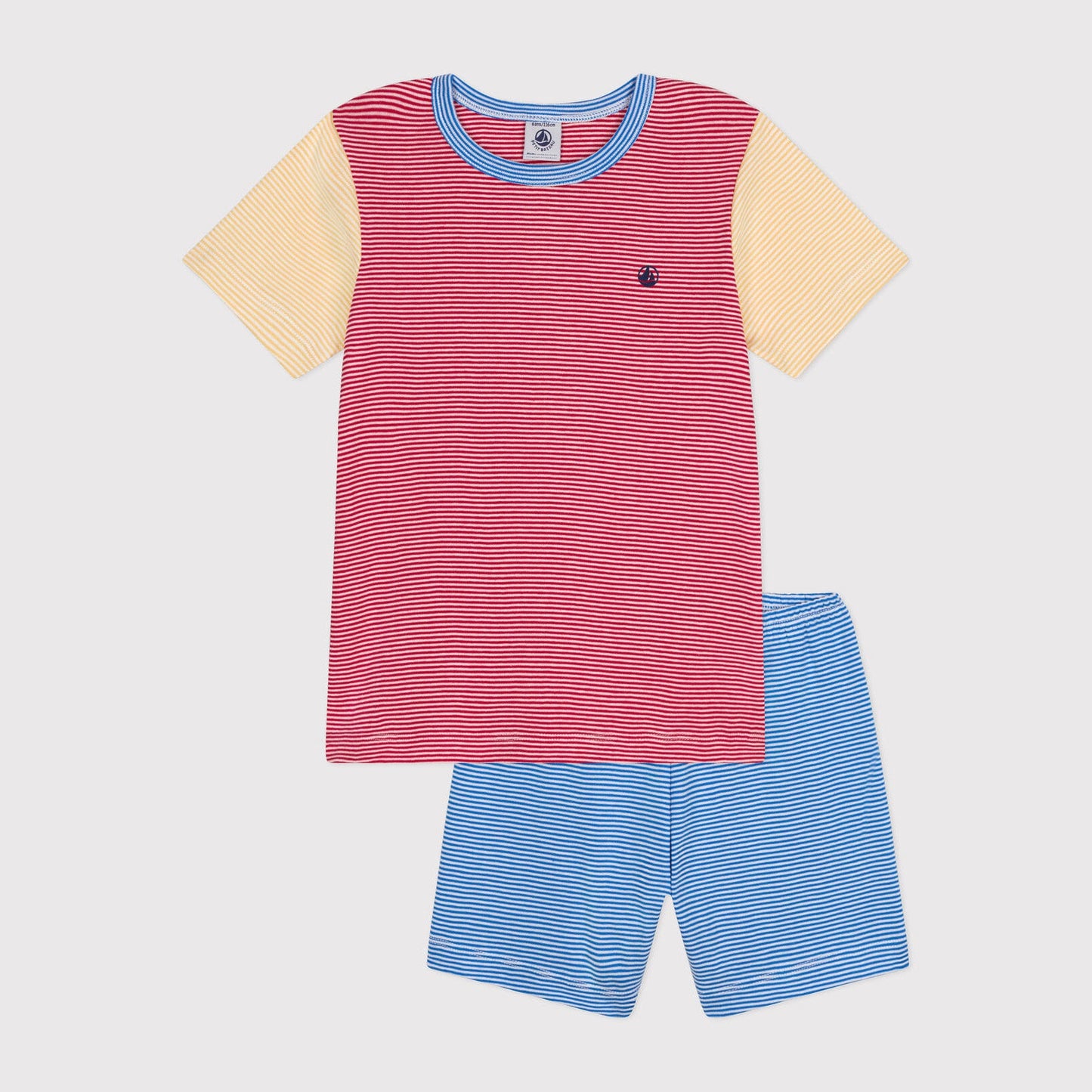 男童红色条纹棉睡衣套装