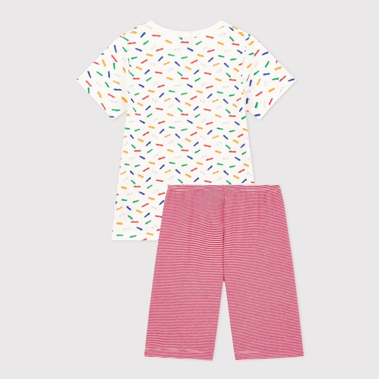 儿童白色印花棉睡衣套装