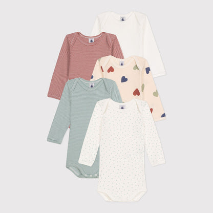 婴儿彩色棉连体衣套装(5件)