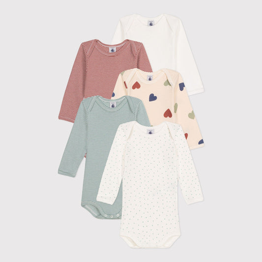 婴儿彩色棉连体衣套装(5件)