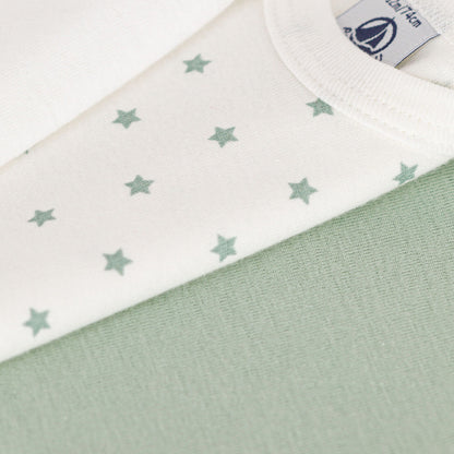 婴儿白色棉连体衣套装(3件)