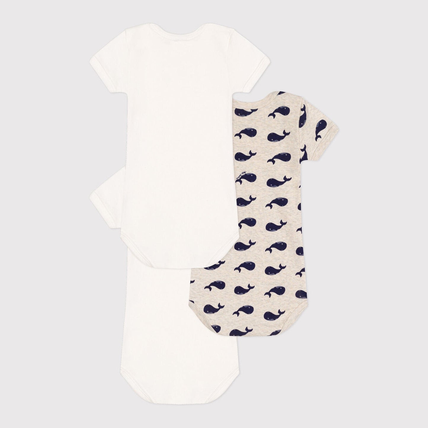 婴儿白色棉连体衣套装(3件)