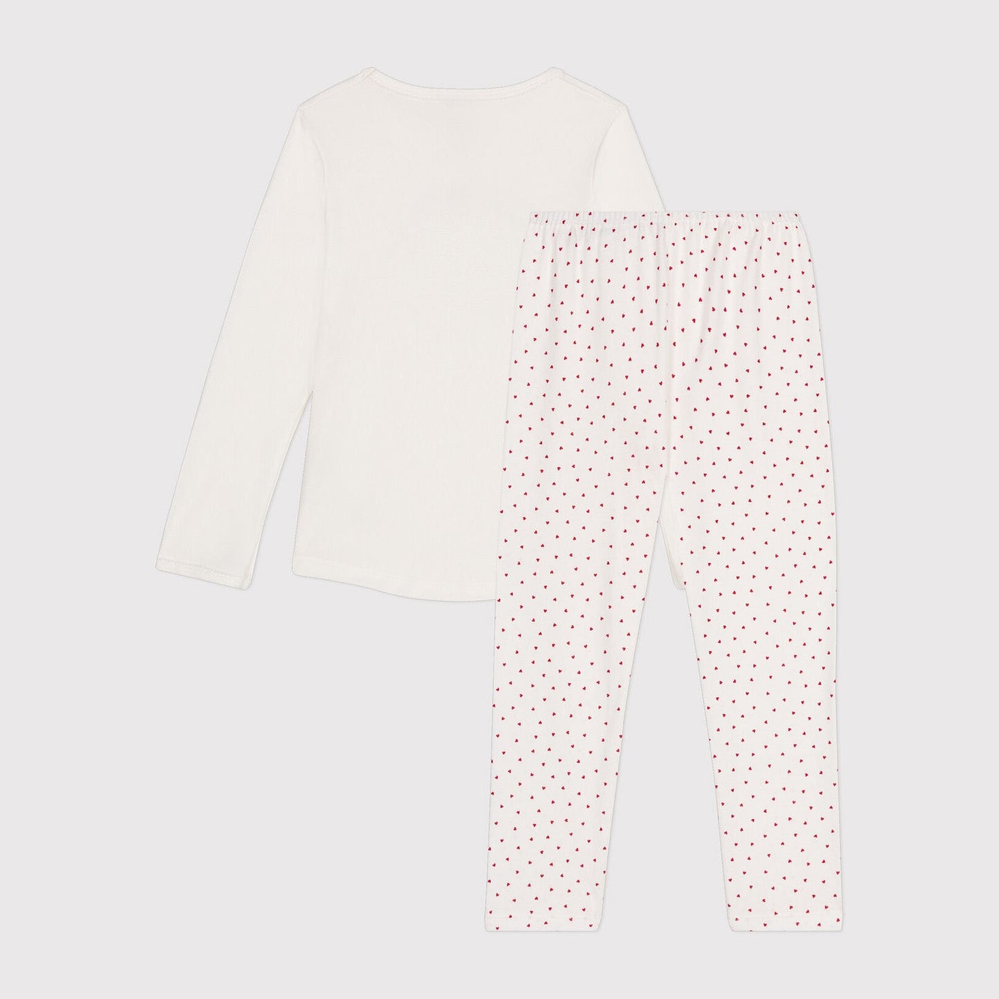 女童白色棉睡衣套装