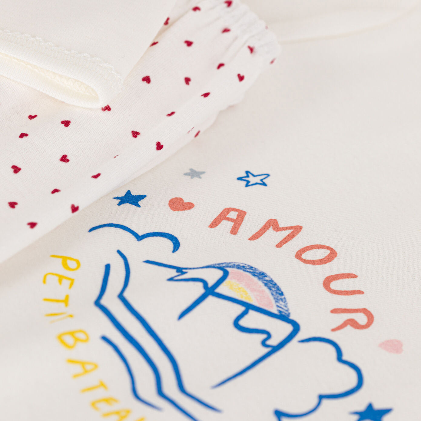 女童白色棉睡衣套装