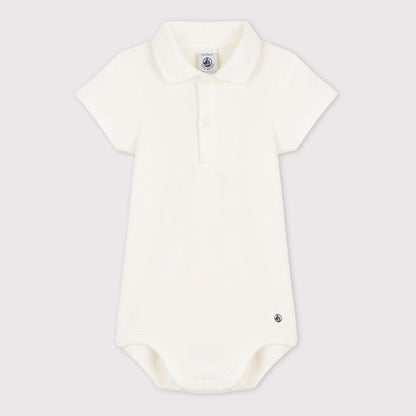 婴儿白色棉连体衣