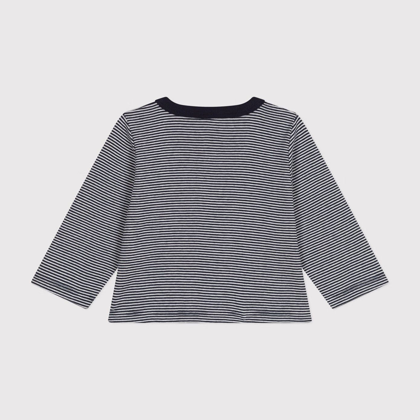 女婴黑白条纹棉开衫