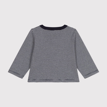 女婴黑白条纹棉开衫