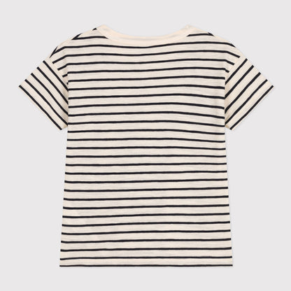 男童藏蓝色条纹棉T恤