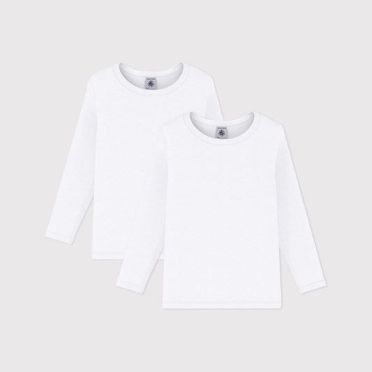 女童白色棉衬衫(2件)