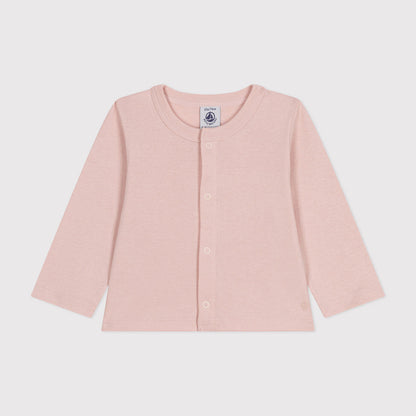 婴儿浅粉色棉开衫