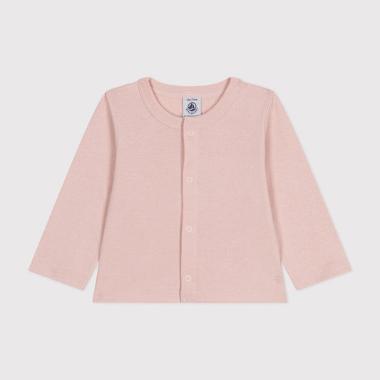 婴儿浅粉色棉开衫