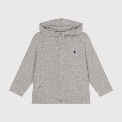 男童灰色棉拉链上衣