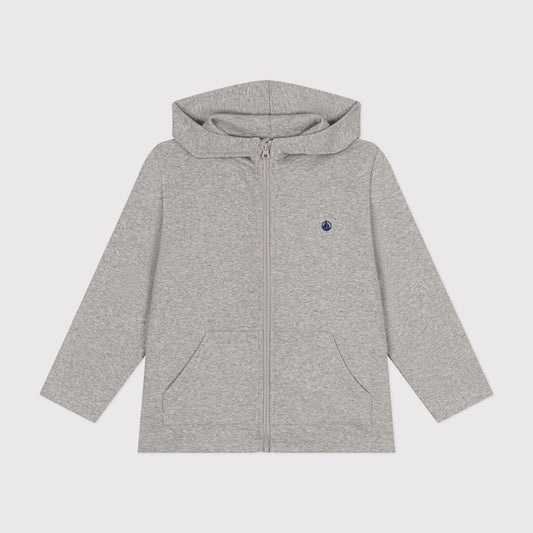 男童灰色棉拉链上衣