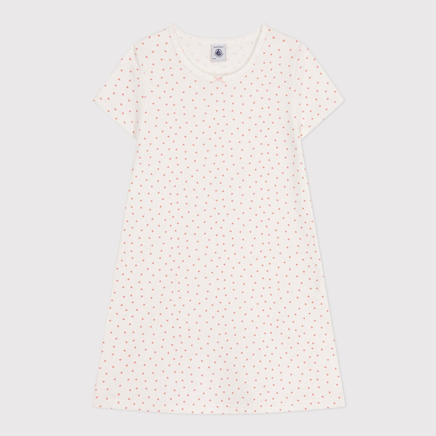 女童白色爱心棉睡裙