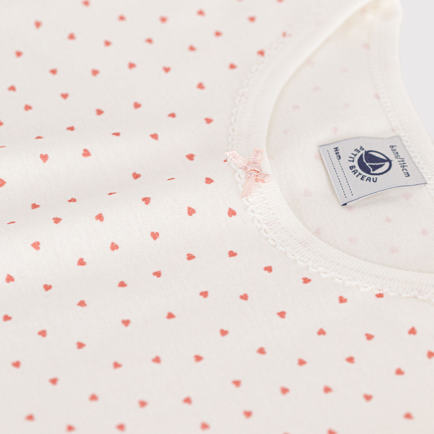 女童白色爱心棉睡裙