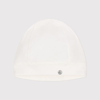 婴儿白色棉帽子