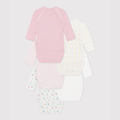 女婴彩色棉连体衣套装(5件)