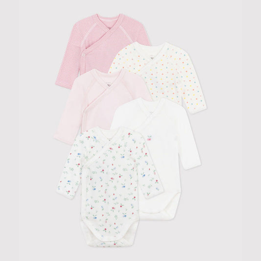 女婴彩色棉连体衣套装(5件)