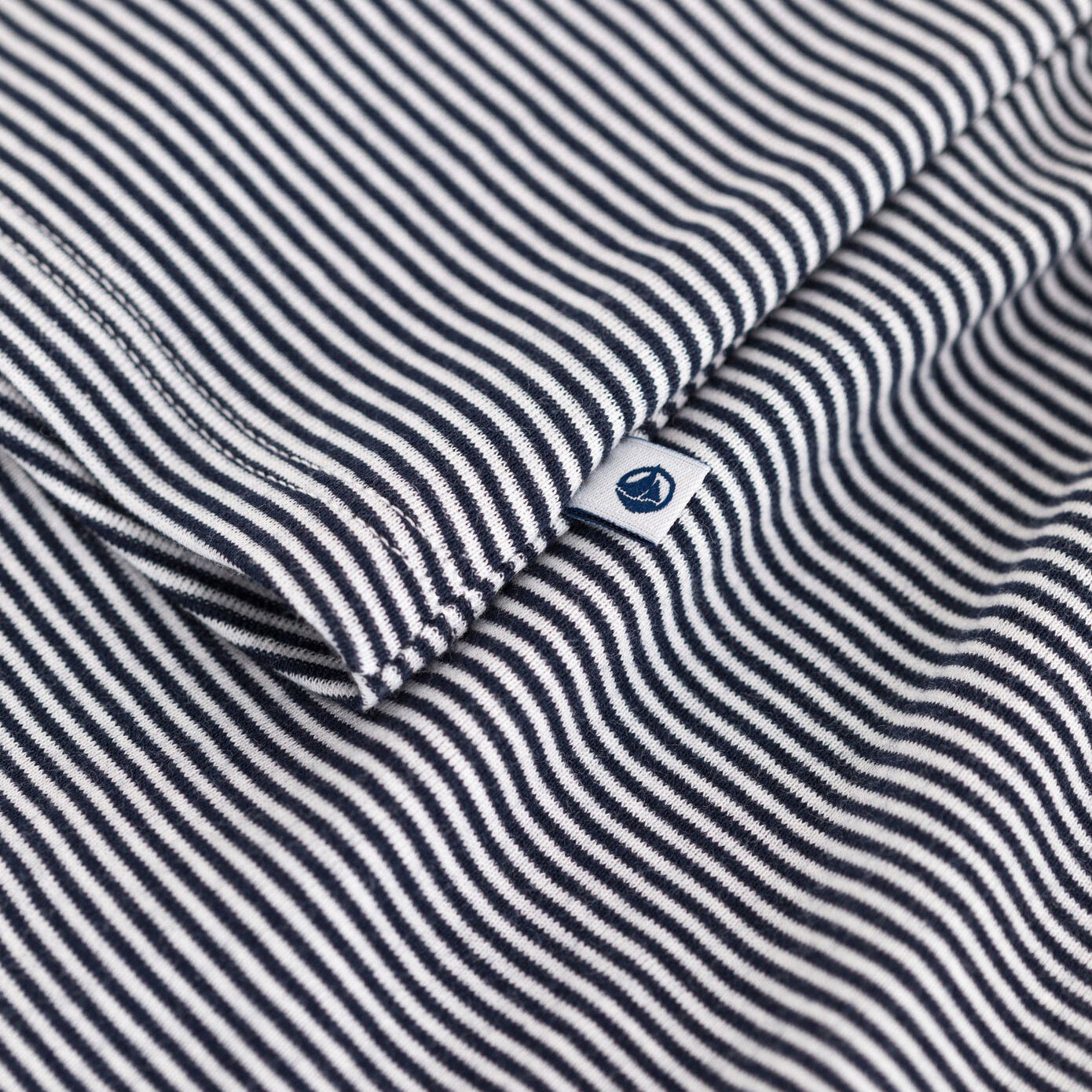 女童深蓝色条纹棉套装