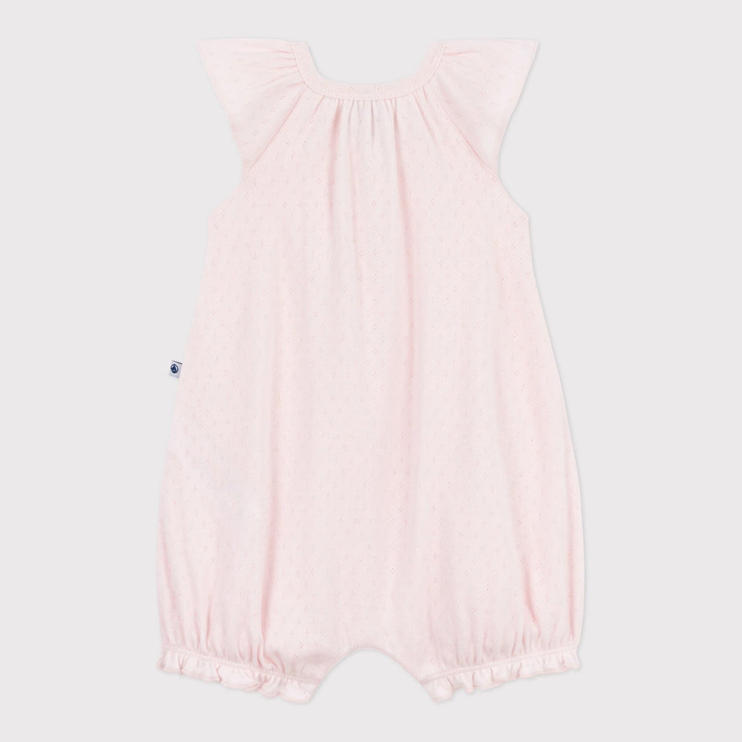 女婴浅粉色棉连体衣