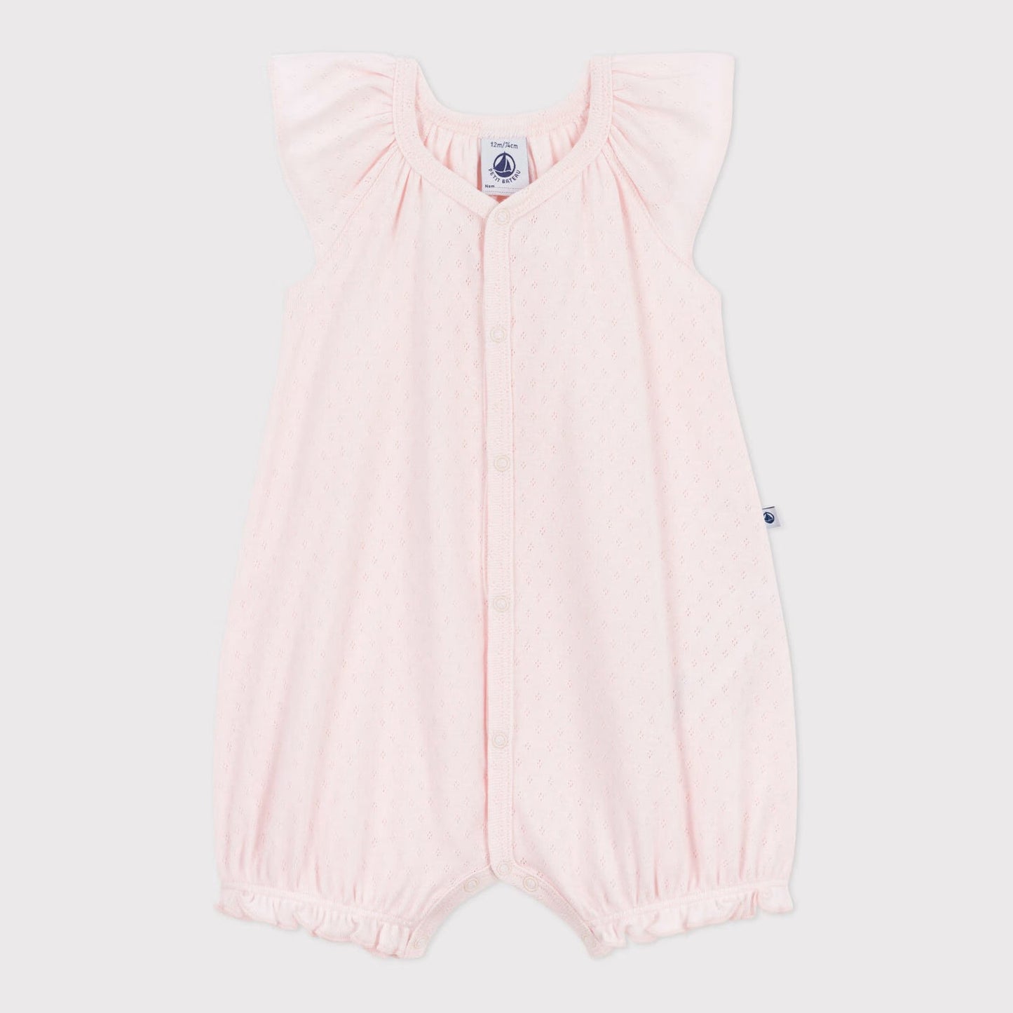 女婴浅粉色棉连体衣