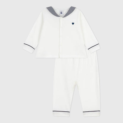 婴儿白色棉套装