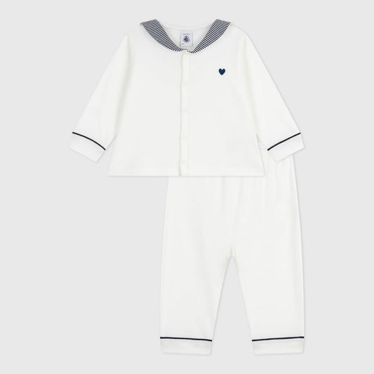 婴儿白色棉套装