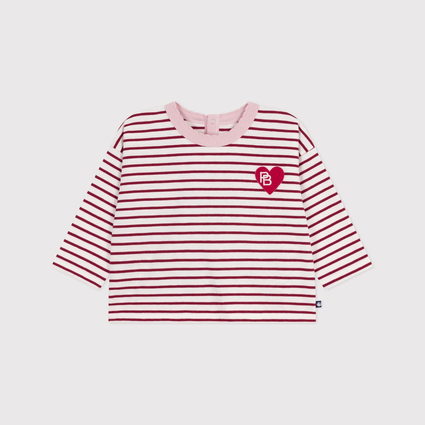 女婴粉色条纹棉T恤