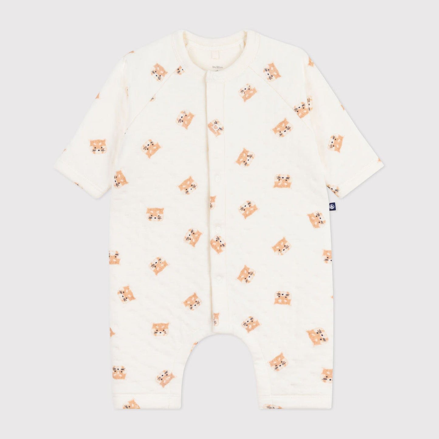 婴儿白色印花棉连体衣