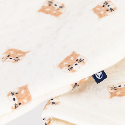 婴儿白色印花棉连体衣