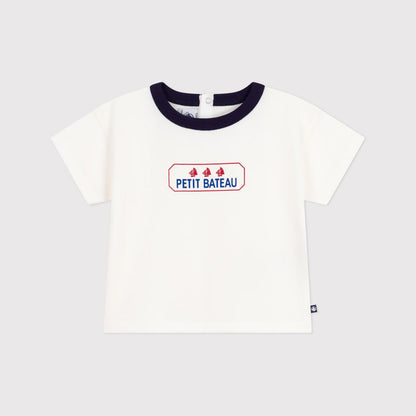 婴儿白色Logo棉T恤