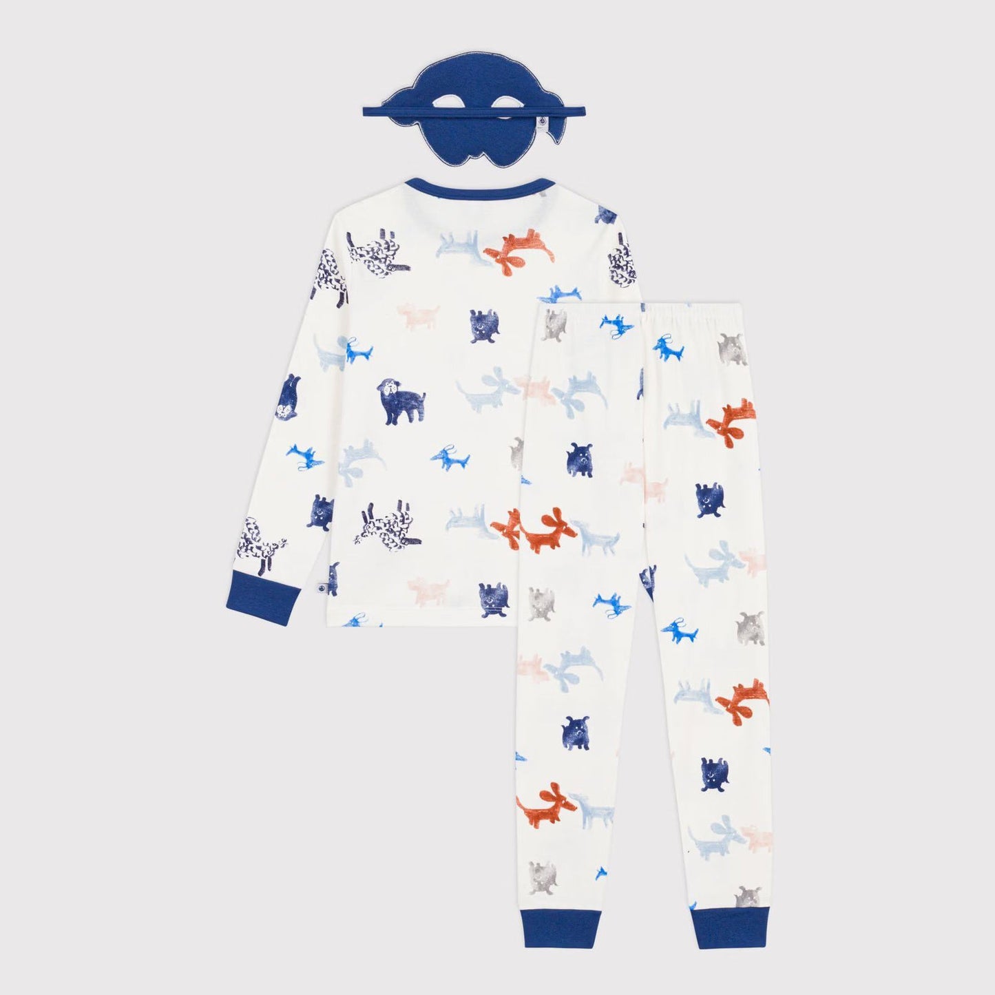 男童白色印花棉睡衣套装