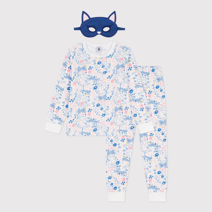 女童彩色碎花棉睡衣套装