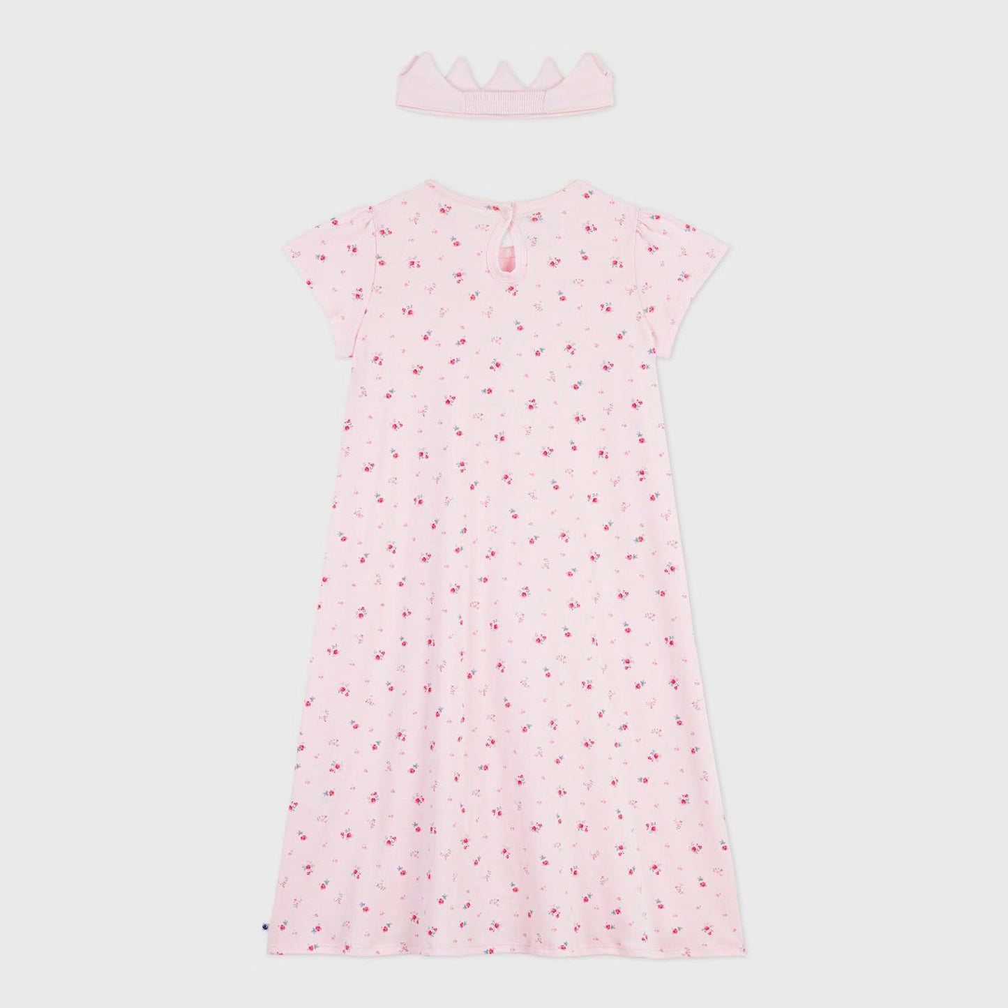 女童粉色碎花棉睡裙