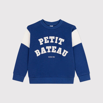 男童蓝色Logo棉卫衣