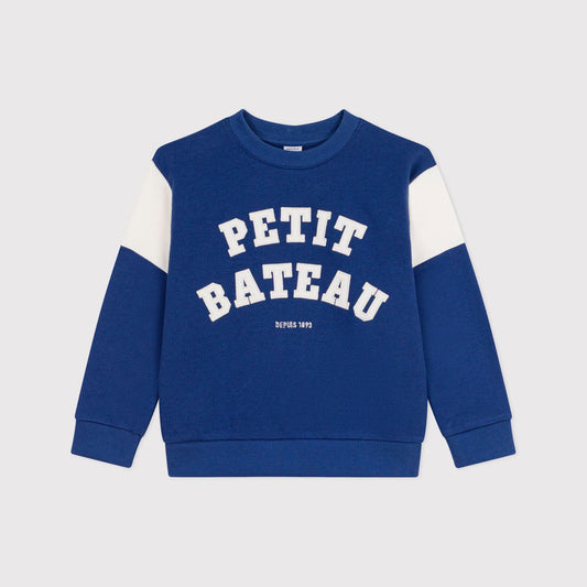 男童蓝色Logo棉卫衣