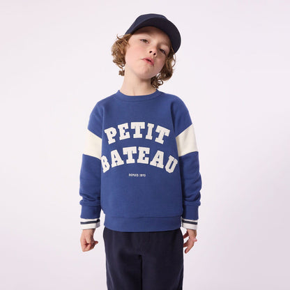 男童蓝色Logo棉卫衣